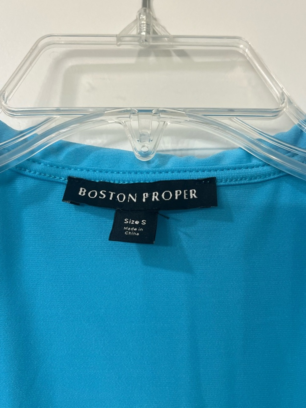 Boston Proper So Chic Collared Surplice Blouson Knit Top Blue Womens Small - Picture 3 of 10